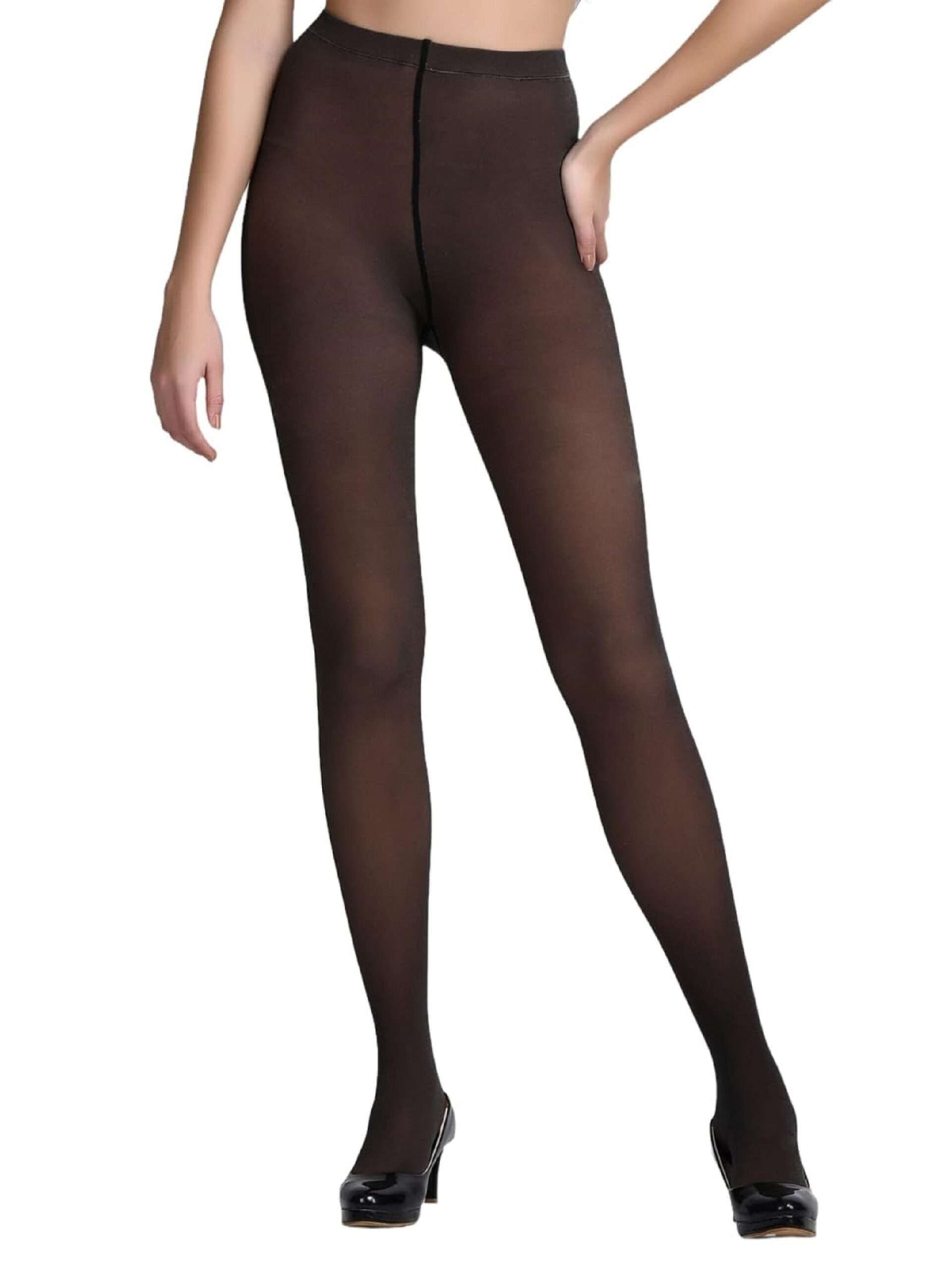 Women's Fleece Lined Tights Thermal Pantyhose Leggings Free Size Black  Color Black Color